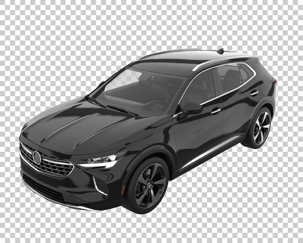 SUV auf transparentem Hintergrund. 3D-Rendering - Abbildung