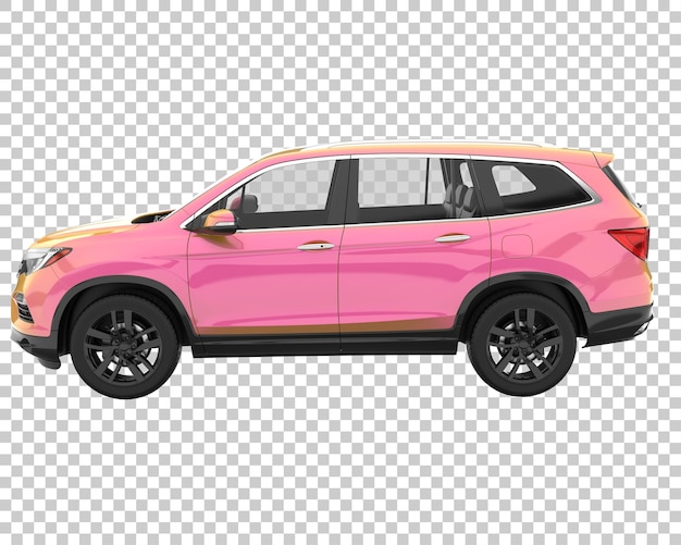 SUV auf transparentem Hintergrund. 3D-Rendering - Abbildung