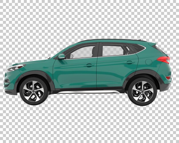 SUV auf transparentem Hintergrund. 3D-Rendering - Abbildung