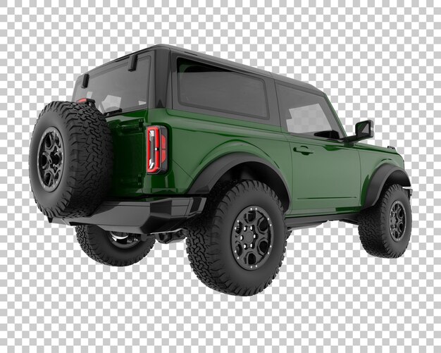 SUV auf transparentem Hintergrund. 3D-Rendering - Abbildung