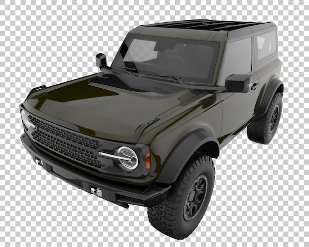 SUV auf transparentem Hintergrund. 3D-Rendering - Abbildung
