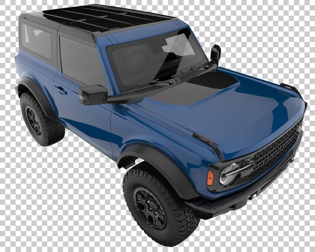 SUV auf transparentem Hintergrund. 3D-Rendering - Abbildung
