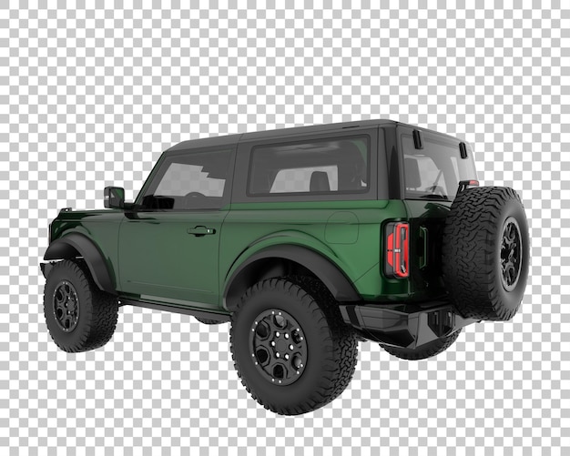 SUV auf transparentem Hintergrund. 3D-Rendering - Abbildung