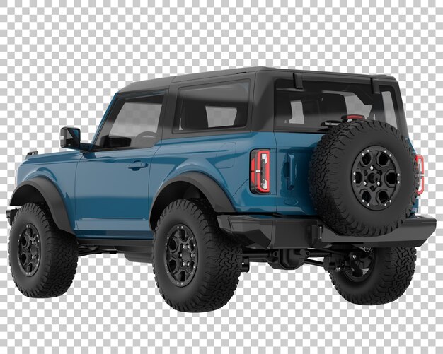 SUV auf transparentem Hintergrund. 3D-Rendering - Abbildung