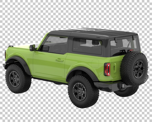 SUV auf transparentem Hintergrund. 3D-Rendering - Abbildung