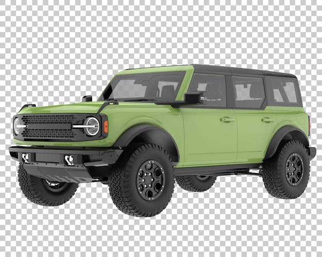 SUV auf transparentem Hintergrund. 3D-Rendering - Abbildung