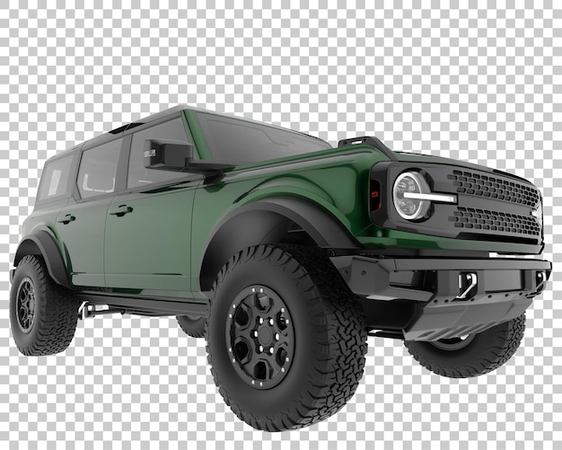 SUV auf transparentem Hintergrund. 3D-Rendering - Abbildung