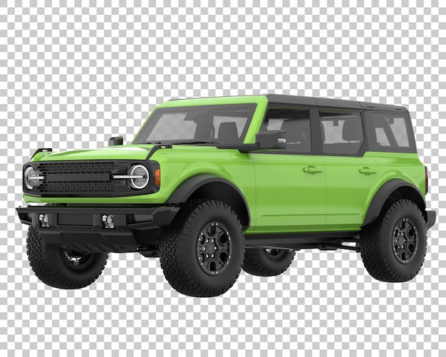 SUV auf transparentem Hintergrund. 3D-Rendering - Abbildung