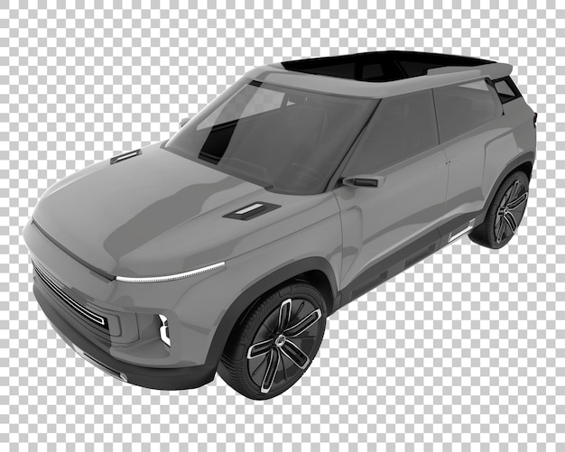 SUV auf transparentem Hintergrund. 3D-Rendering - Abbildung