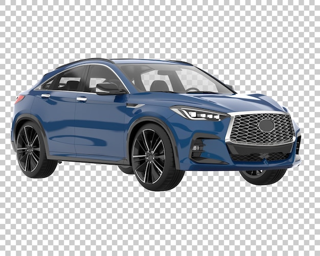 SUV auf transparentem Hintergrund. 3D-Rendering - Abbildung