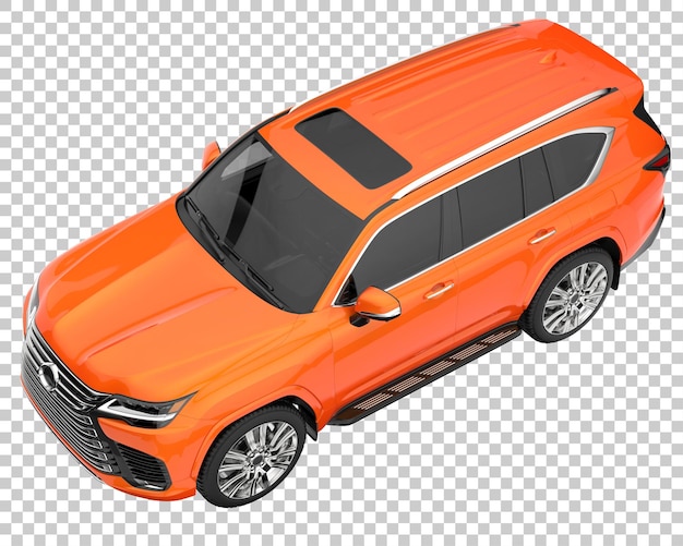 Suv auf transparentem hintergrund. 3d-rendering - abbildung