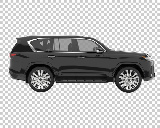 SUV auf transparentem Hintergrund. 3D-Rendering - Abbildung