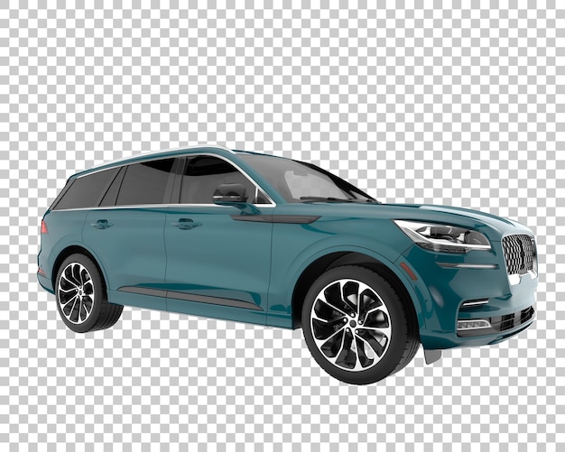 Suv auf transparentem hintergrund. 3d-rendering - abbildung