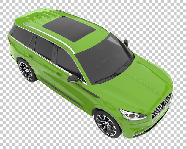 SUV auf transparentem Hintergrund. 3D-Rendering - Abbildung
