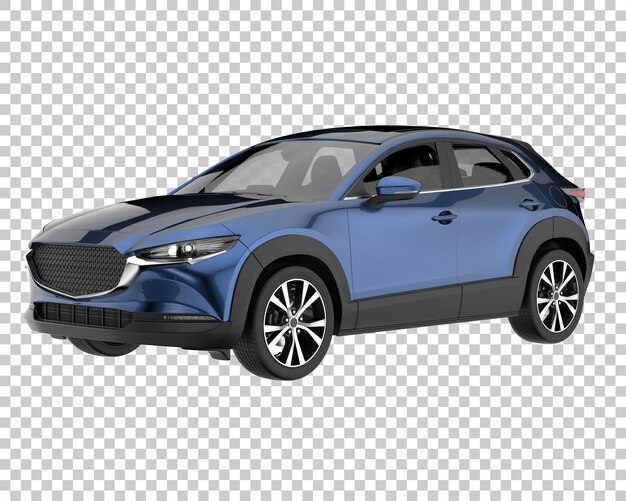 SUV auf transparentem Hintergrund. 3D-Rendering - Abbildung