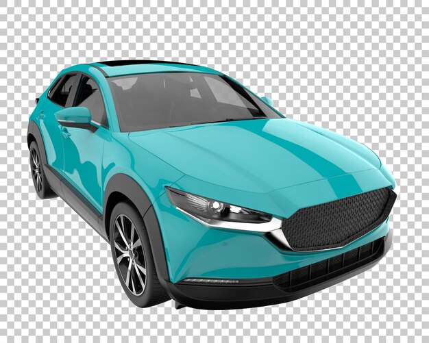 SUV auf transparentem Hintergrund. 3D-Rendering - Abbildung