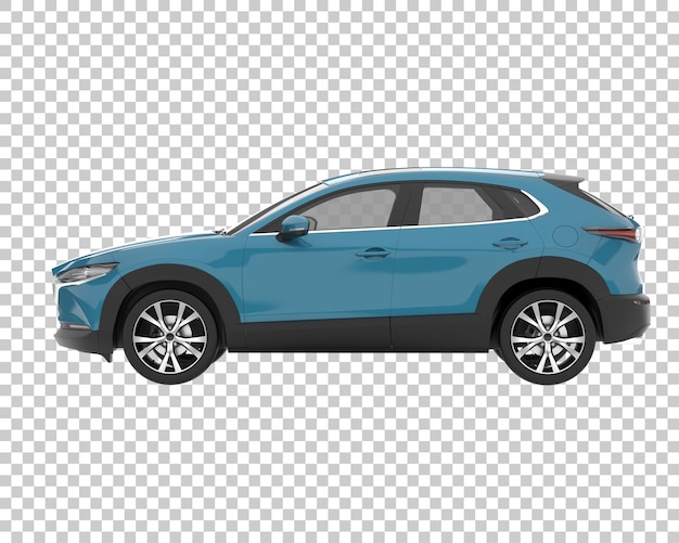 SUV auf transparentem Hintergrund. 3D-Rendering - Abbildung