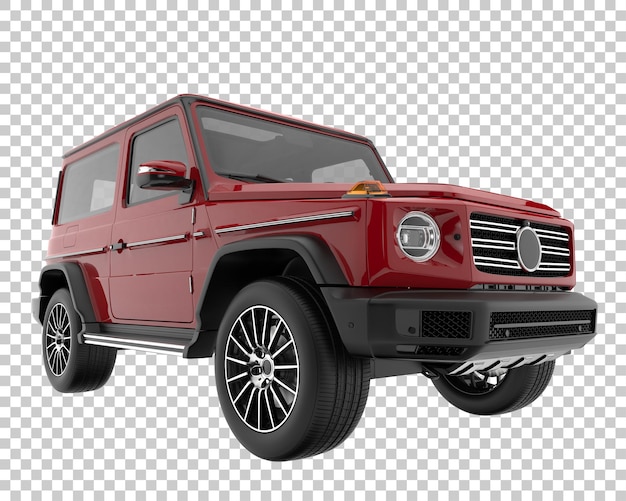 SUV auf transparentem Hintergrund. 3D-Rendering - Abbildung