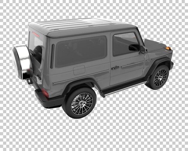 SUV auf transparentem Hintergrund. 3D-Rendering - Abbildung