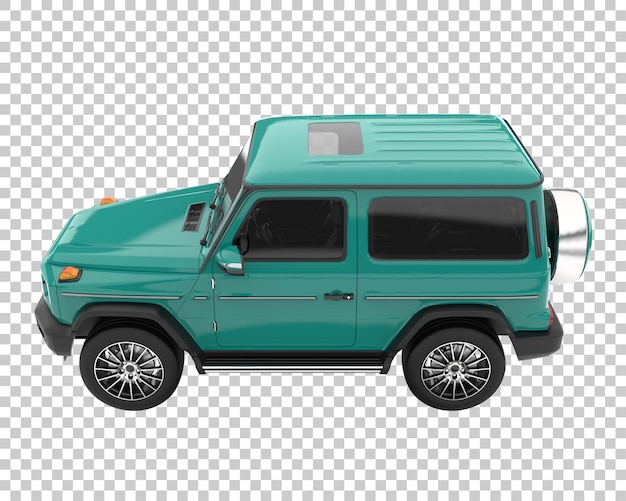 SUV auf transparentem Hintergrund. 3D-Rendering - Abbildung