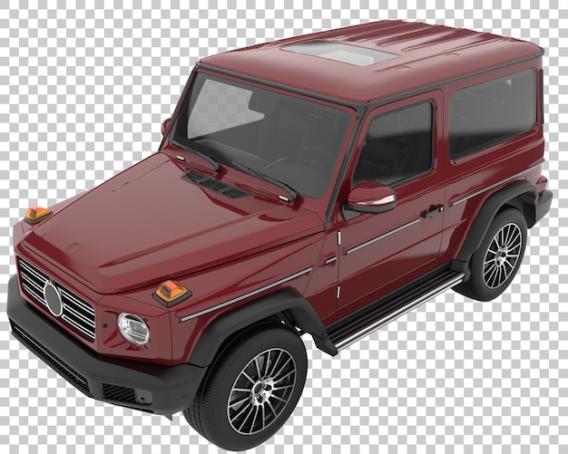 SUV auf transparentem Hintergrund. 3D-Rendering - Abbildung