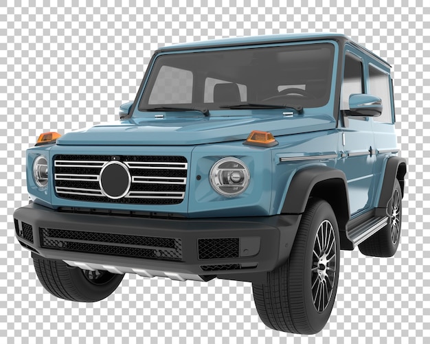 SUV auf transparentem Hintergrund. 3D-Rendering - Abbildung