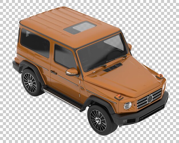 SUV auf transparentem Hintergrund. 3D-Rendering - Abbildung