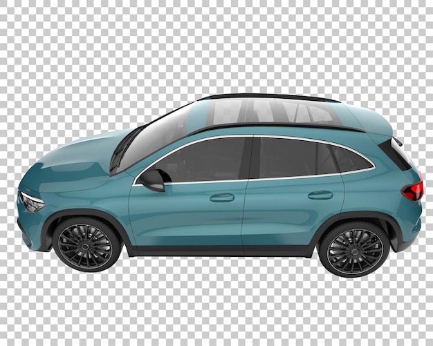 SUV auf transparentem Hintergrund. 3D-Rendering - Abbildung