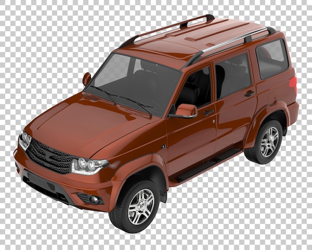 Suv auf transparentem hintergrund. 3d-rendering - abbildung