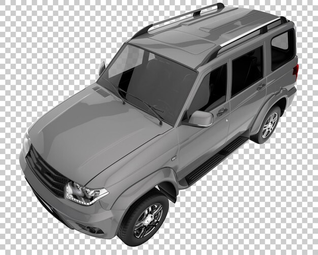 SUV auf transparentem Hintergrund. 3D-Rendering - Abbildung