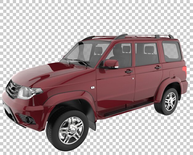 Suv auf transparentem hintergrund. 3d-rendering - abbildung