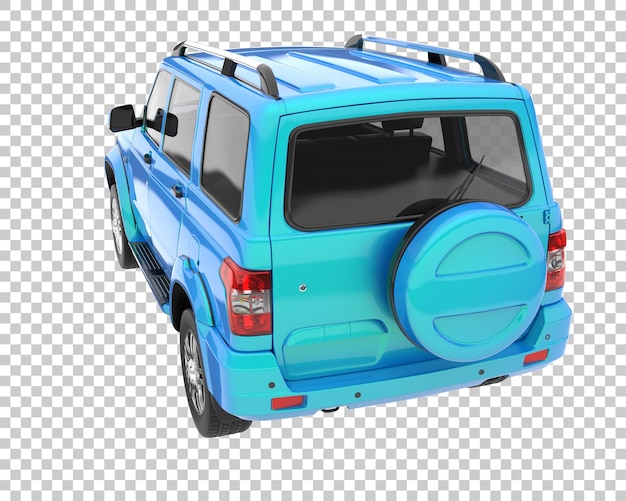 Suv auf transparentem hintergrund. 3d-rendering - abbildung