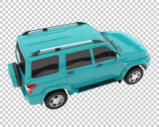 SUV auf transparentem Hintergrund. 3D-Rendering - Abbildung