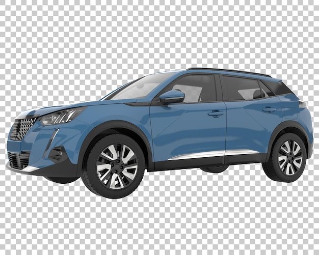 SUV auf transparentem Hintergrund. 3D-Rendering - Abbildung