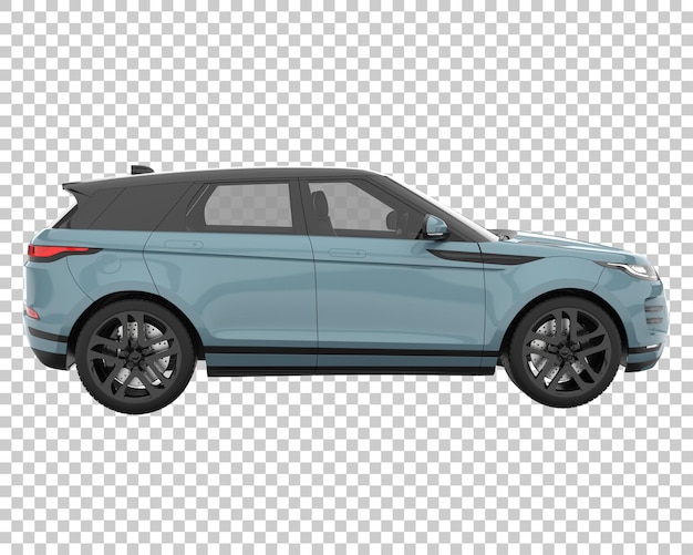 SUV auf transparentem Hintergrund. 3D-Rendering - Abbildung