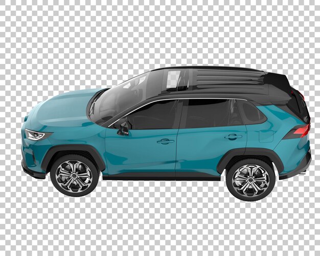 SUV auf transparentem Hintergrund. 3D-Rendering - Abbildung
