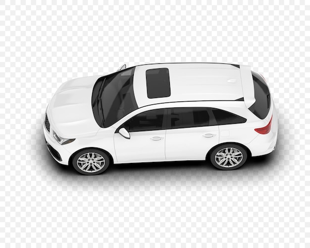 SUV blanco aislado sobre un fondo transparente