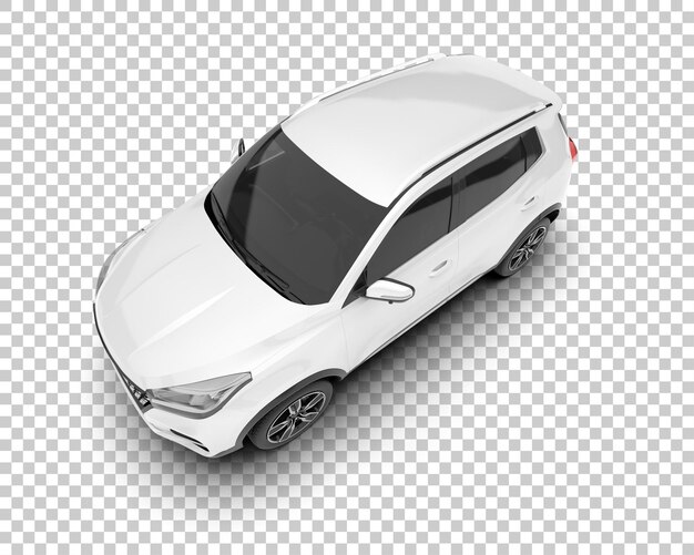 SUV blanco realista sobre fondo transparente Ilustración de renderizado 3d