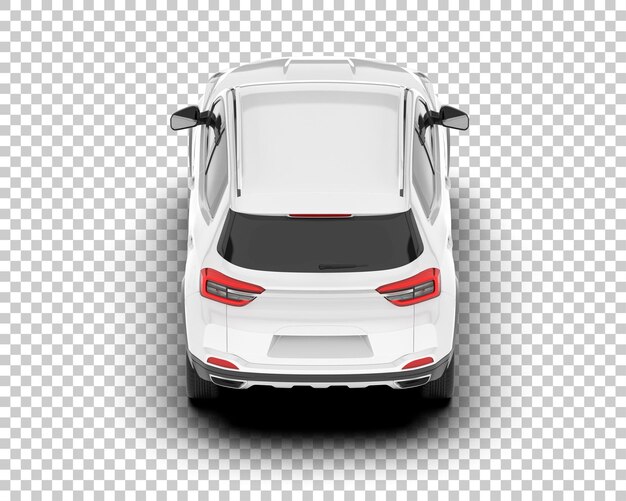 SUV blanco realista sobre fondo transparente Ilustración de renderizado 3d