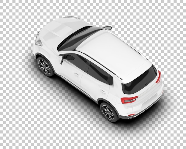SUV blanco realista sobre fondo transparente Ilustración de renderizado 3d