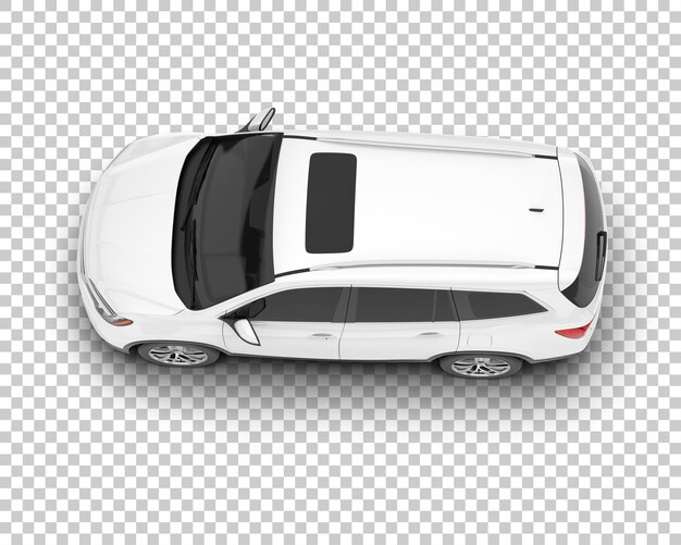SUV blanco realista sobre fondo transparente Ilustración de renderizado 3d