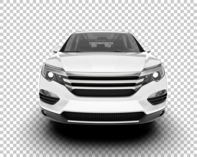 SUV blanco realista sobre fondo transparente Ilustración de renderizado 3d
