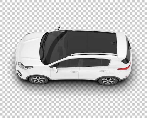 SUV blanco realista sobre fondo transparente Ilustración de renderizado 3d
