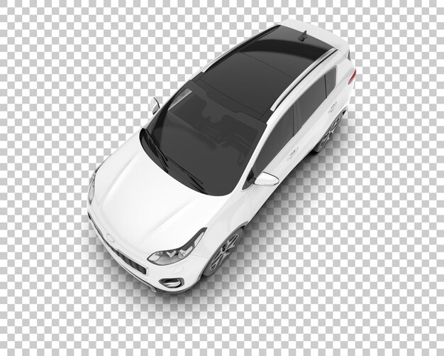SUV blanco realista sobre fondo transparente Ilustración de renderizado 3d