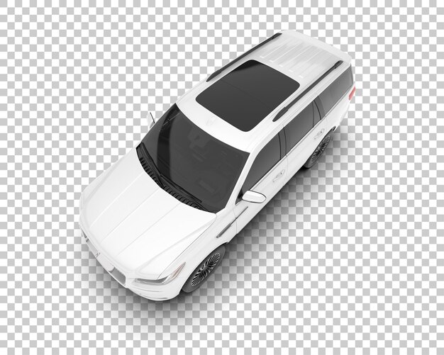 SUV blanco realista sobre fondo transparente Ilustración de renderizado 3d
