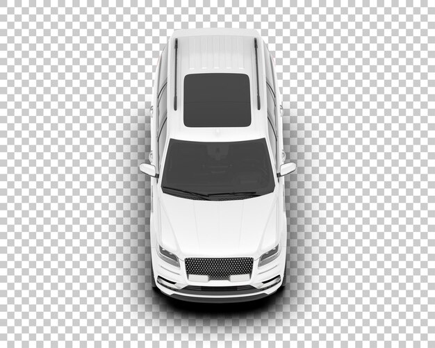 SUV blanco realista sobre fondo transparente Ilustración de renderizado 3d