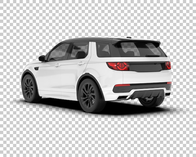 SUV blanco realista sobre fondo transparente Ilustración de renderizado 3d