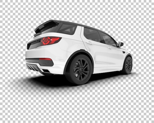 SUV blanco realista sobre fondo transparente Ilustración de renderizado 3d