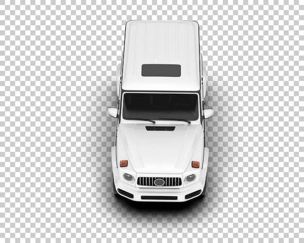 SUV blanco realista sobre fondo transparente Ilustración de renderizado 3d