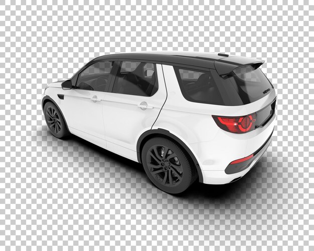 SUV blanco realista sobre fondo transparente Ilustración de renderizado 3d